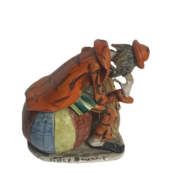 Clown Playing Cello Sitting On Ball Made In Italy Cello Neck Broken But Nice - Picture 2 of 8